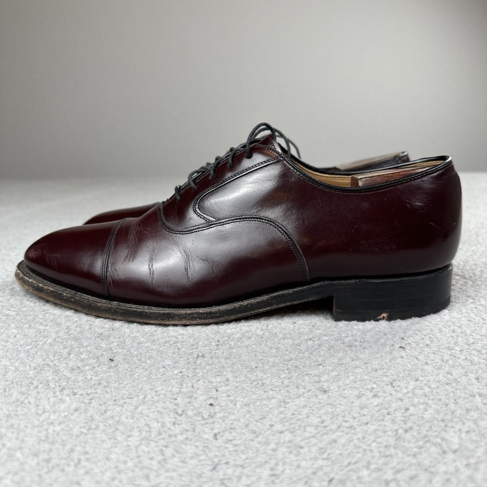 Johnston & Murphy Limited Oxford Cap Toe Shoes Men 9.5 Burgundy USA